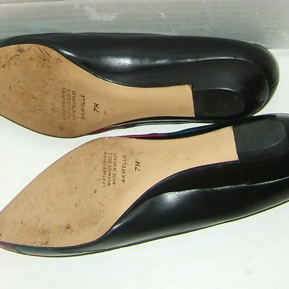 Vintage Stephane Kelian Paris Color Block Leather Slippers Size 7 - Picture 7 of 7